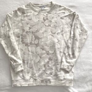 Athleta, Light Grey Flowered Sweatshirt, Size M